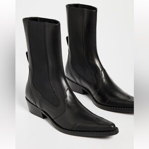 BY FAR Otis Black Nappa Leather Booties